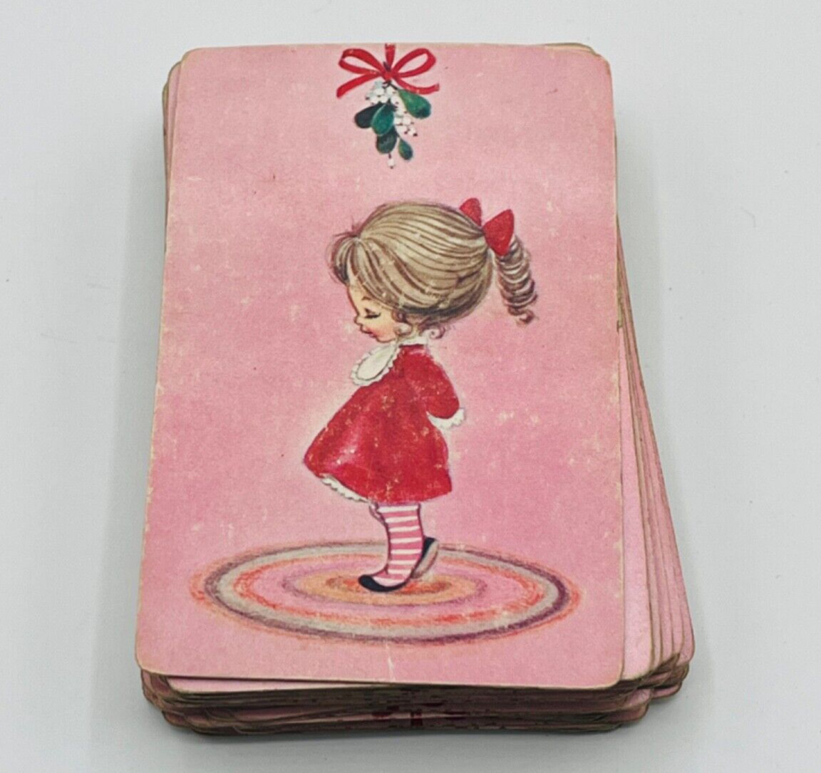 Vintage Stardust Playing Cards- Girl Under Mistletoe 54 Cards SOME STAINS BIN 30