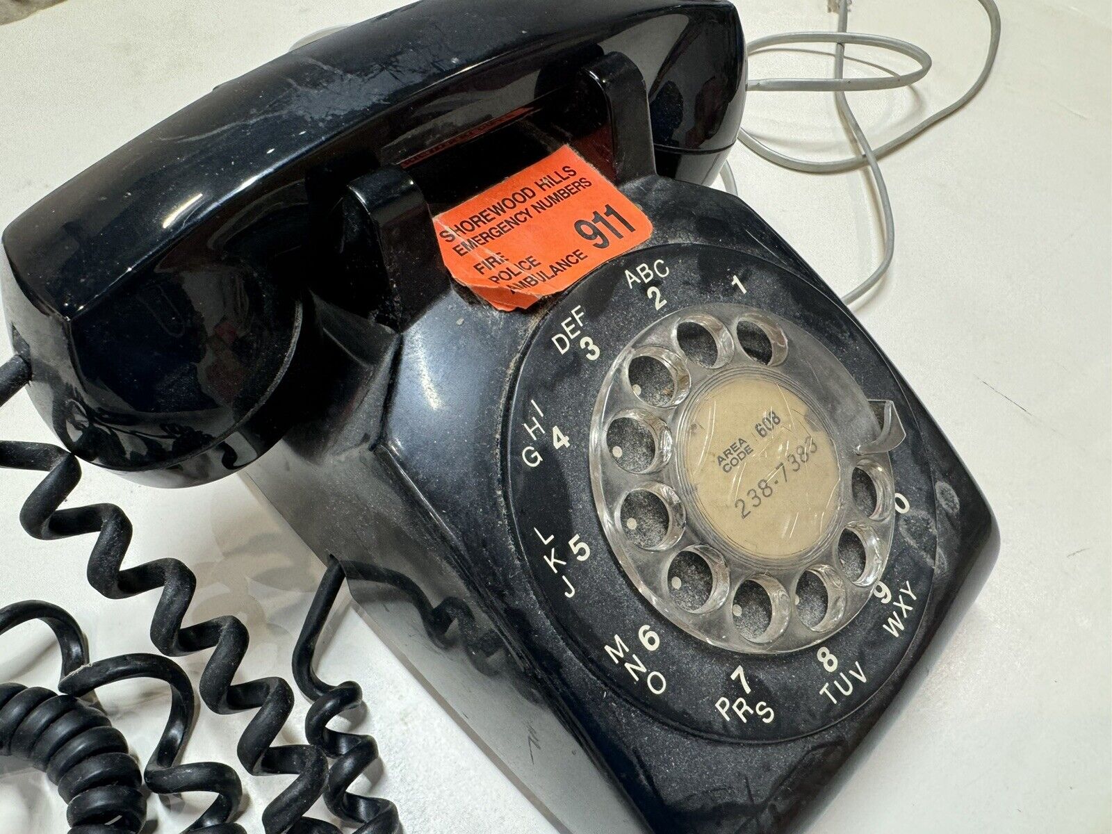 Telephone vintage 1980s Rotary Dial ITT Retro  black