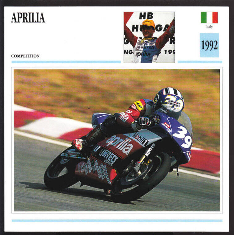 1992 Aprilia 125cc Grand Prix Alessandro Gramigni Race Motorcycle Photo Card