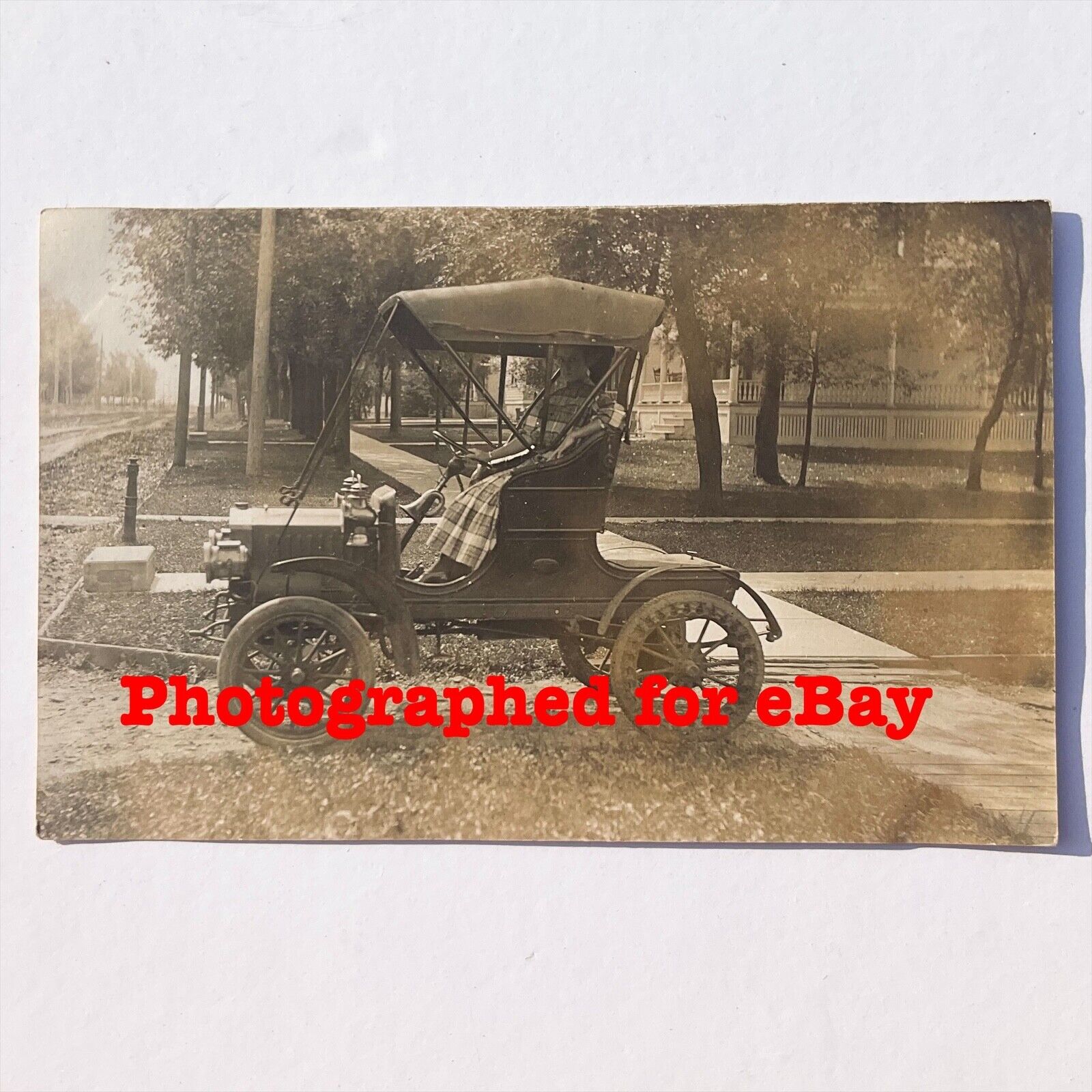 ORIGINAL ANTIQUE Real Photo Postcard WOMAN in c.1905-1906 MAXWELL AUTOMOBILE Car