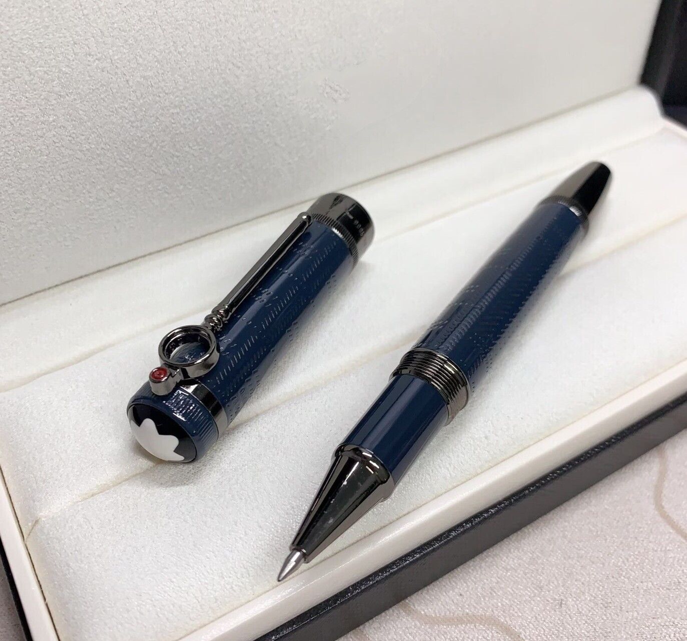 Deluxe Doyle Series Blue - Grey Clip 0.7mm Rollerball Pen No Box