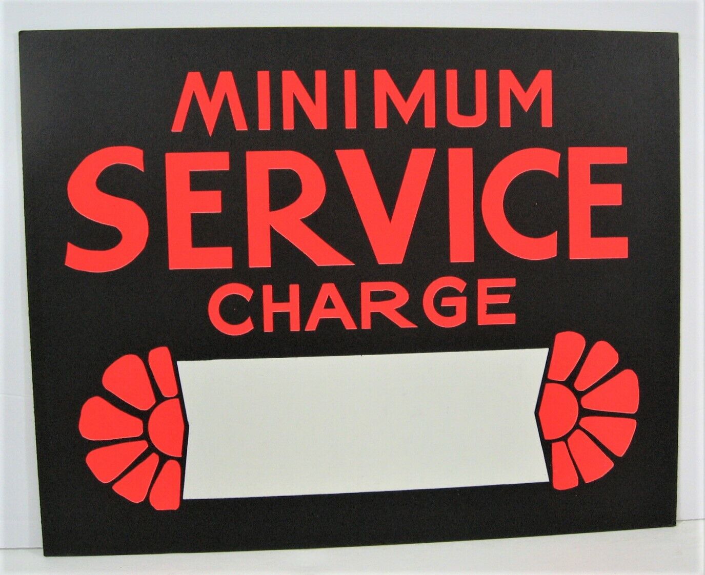 Vintage Minimum Service Chg Country Store Cardboard 11x14 Window Sign Old Stock