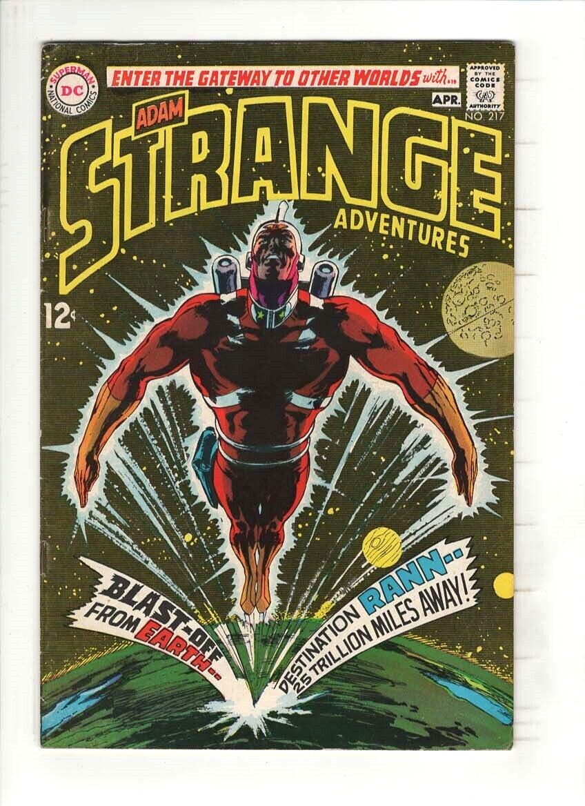 ADAM STRANGE ADVENTURES #217 Fine+, Neal Adams cover, Atomic Knights, DC 1969