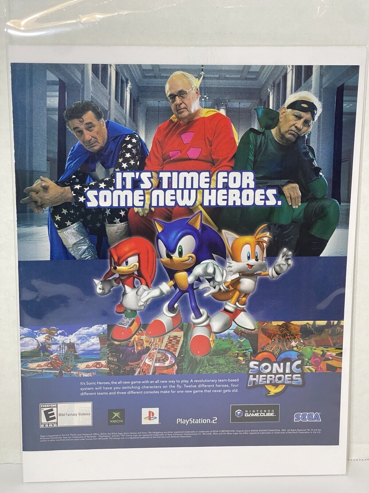 Sonic Heroes - Vintage Gaming Print Ad / Poster / Wall Art - CLEAN