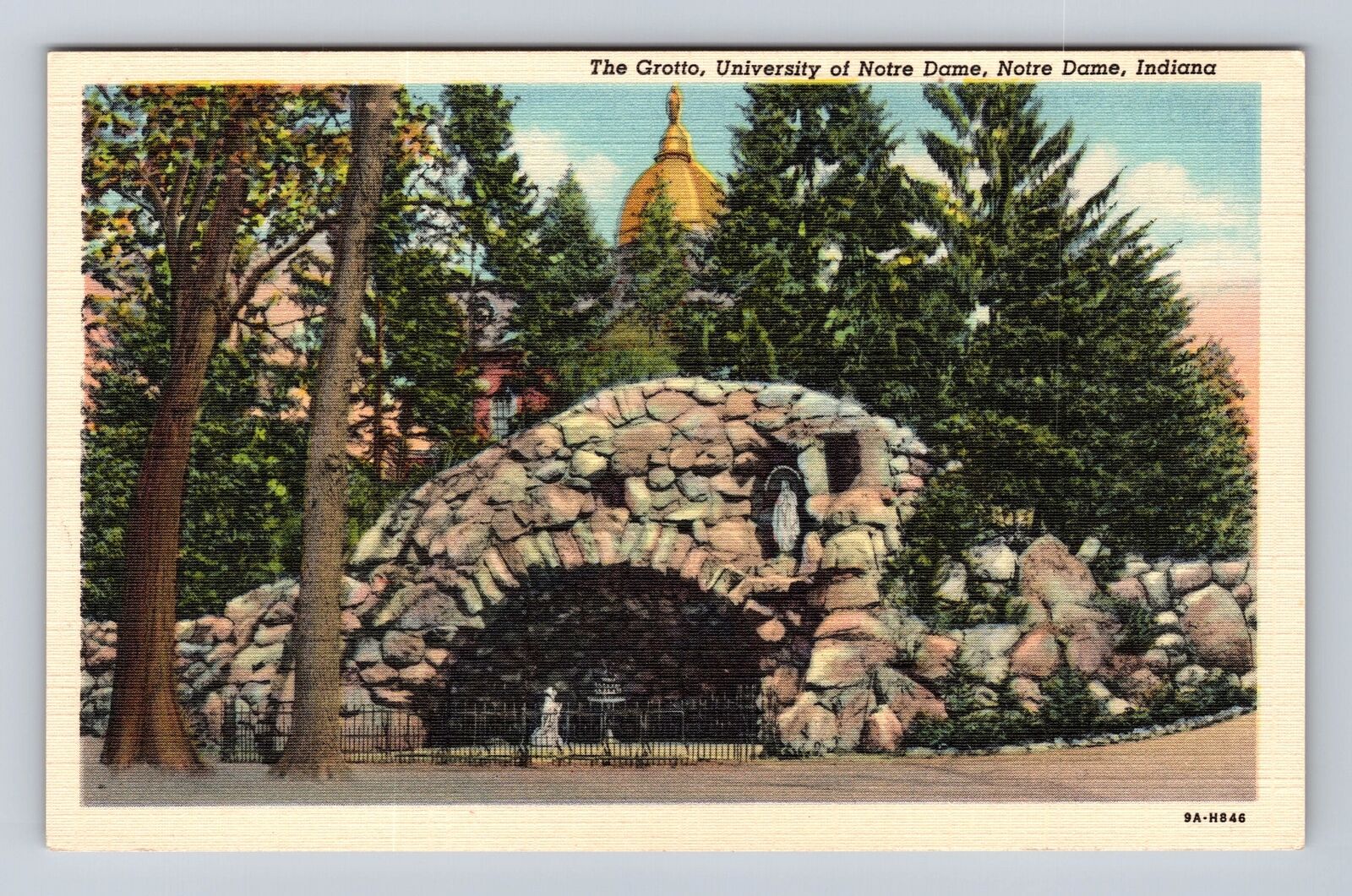 Notre Dame IN-Indiana, Grotto, University Of Notre Dame, Vintage Postcard