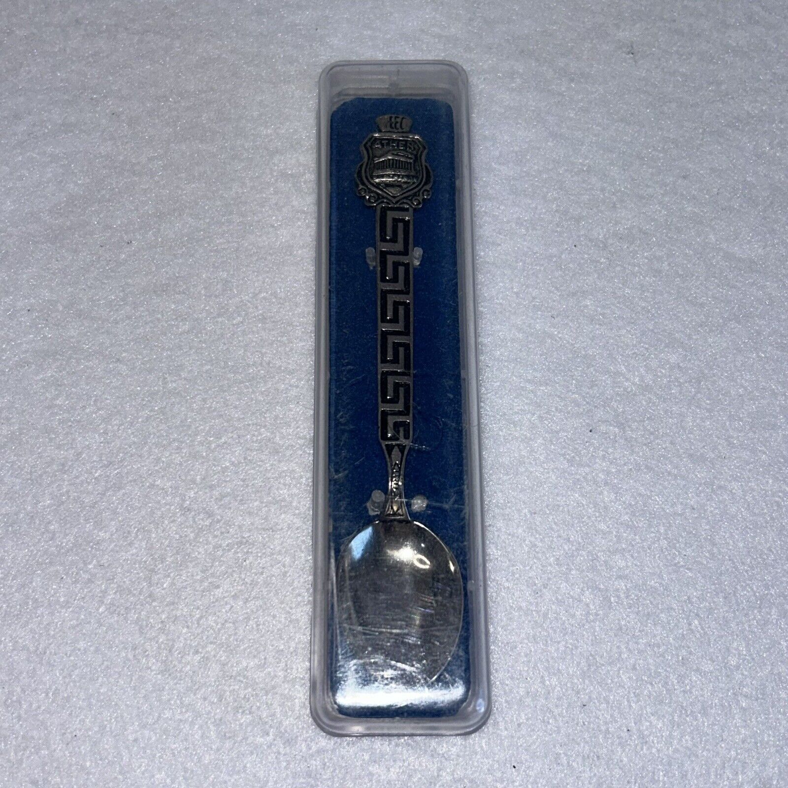 Vintage Athens Greece Souvenir Spoon Collectible Athena Greek Key A135