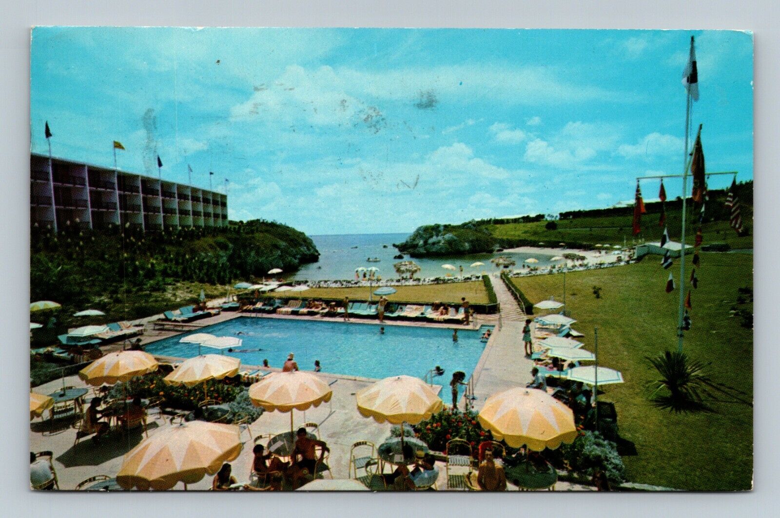Bermuda The Carlton Beach Hotel Pool Postcard