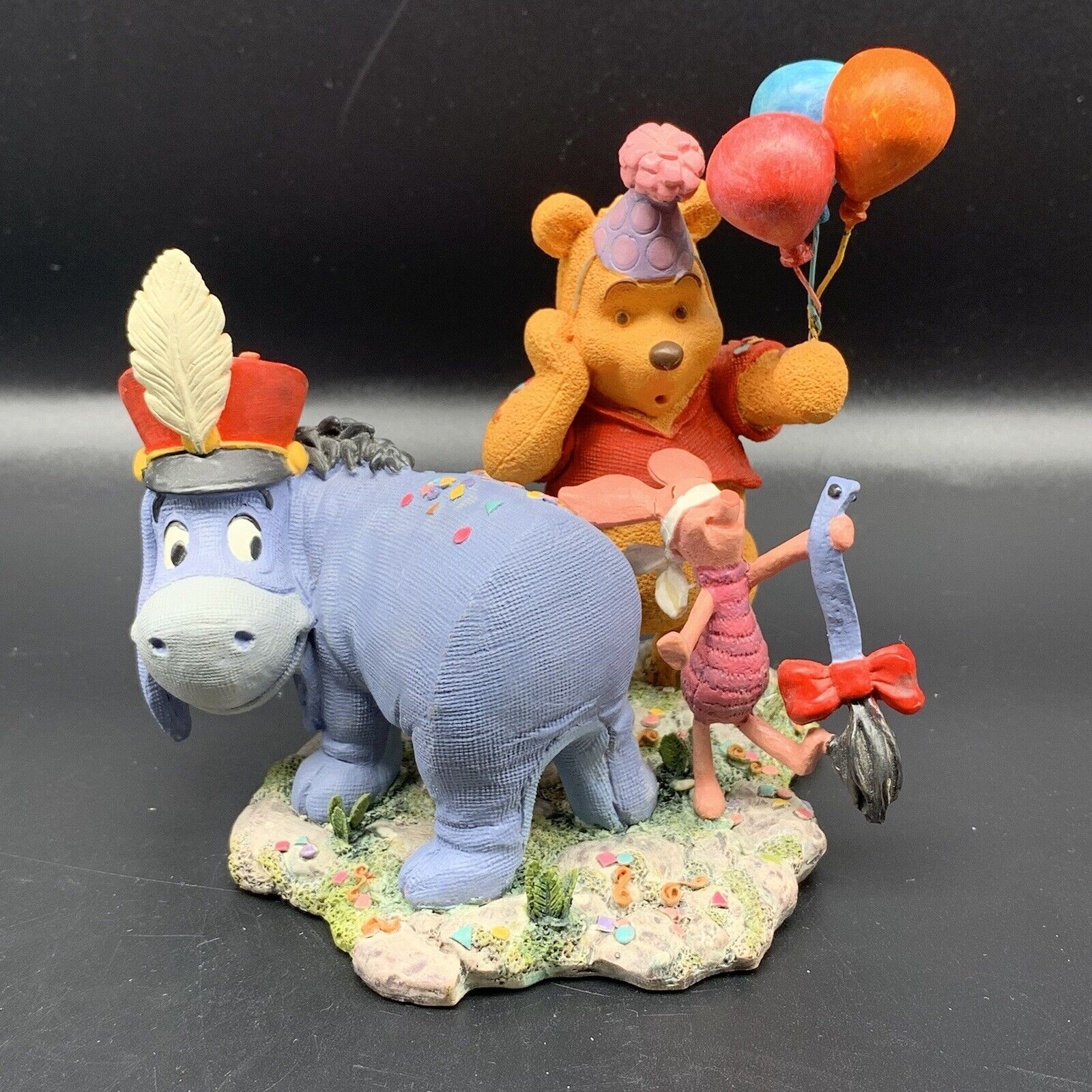 Simply Pooh RETIRED “Wishing You Birthday Merriment and Such” Figurine 4.5”