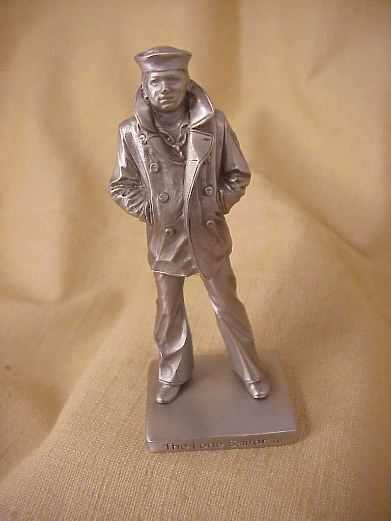 2003 THE LONE SAILOR STATUE U.S. Navy 4 In. Pewter W.T. Wilson Made in the USA.