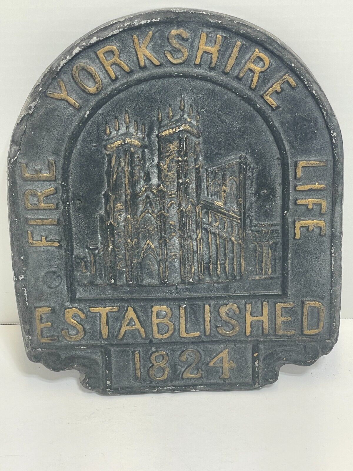 Yorkshire Fire & Life Insurance Company Plaque / Sign Aluminum Established 1824