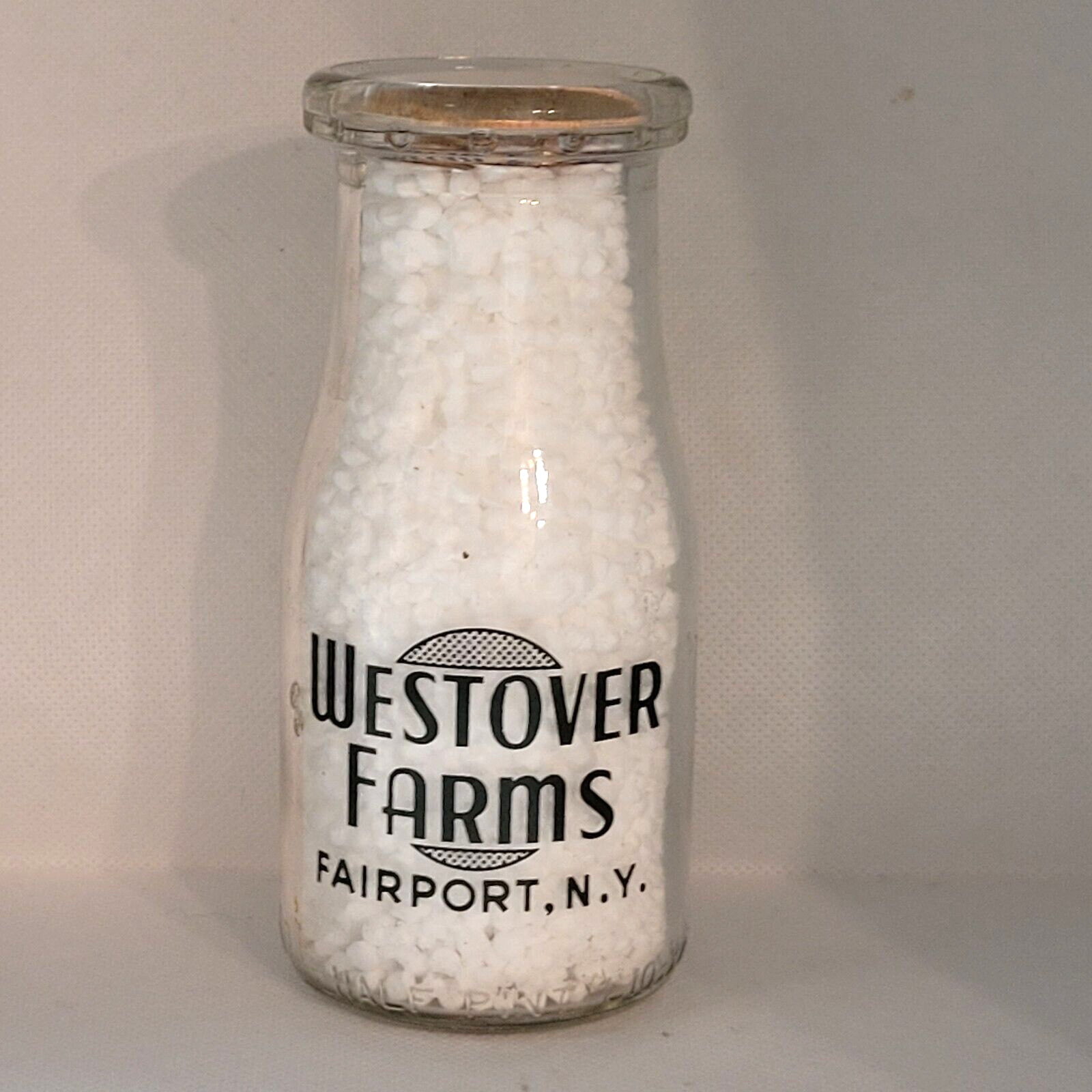 Vintage Westover Farms  Milk Bottle Half Pint, Fairport, N.Y.