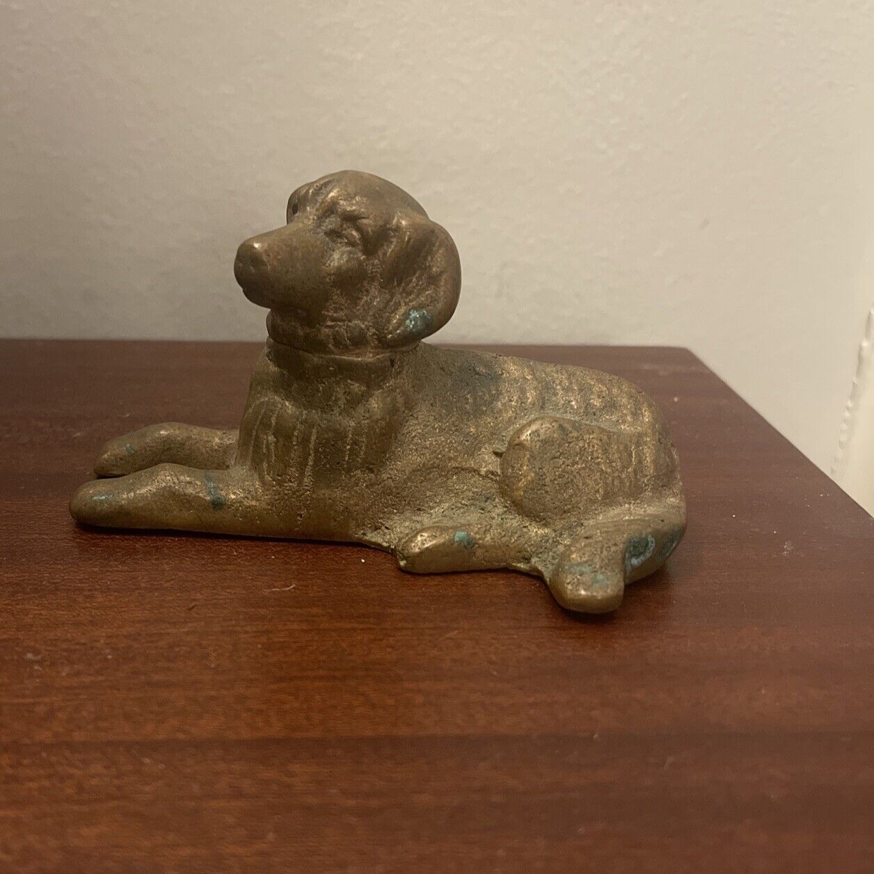 Antique Victorian Paperweight Dog Retriever Cast Iron Sculpture Rare 2 Pieces