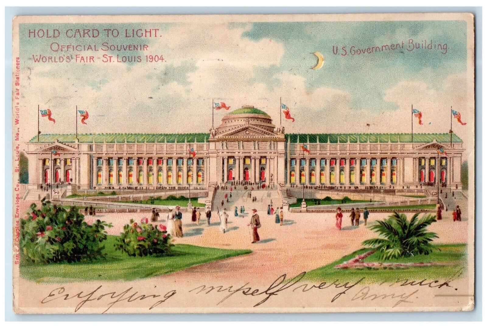 1906 US Government Building World\'s Fair Hold To Light HTL St. Louis MO Postcard