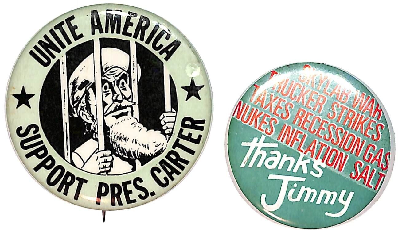 Set of 2 Very Rare Jimmy Carter for President Buttons