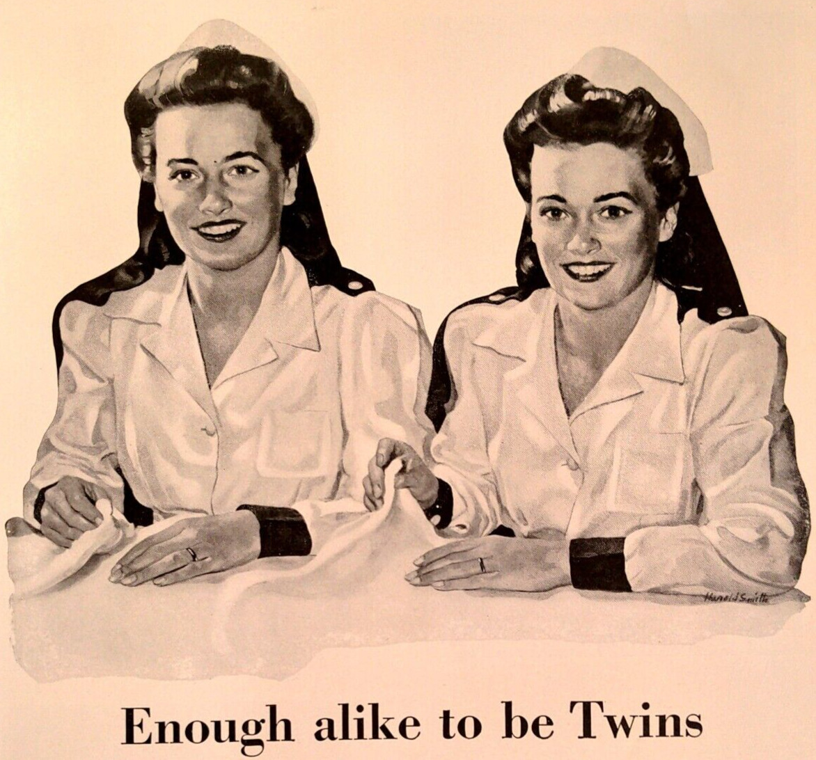 1942 John Hancock Life Insurance Boston Massachusetts Vintage Print Ad Twins