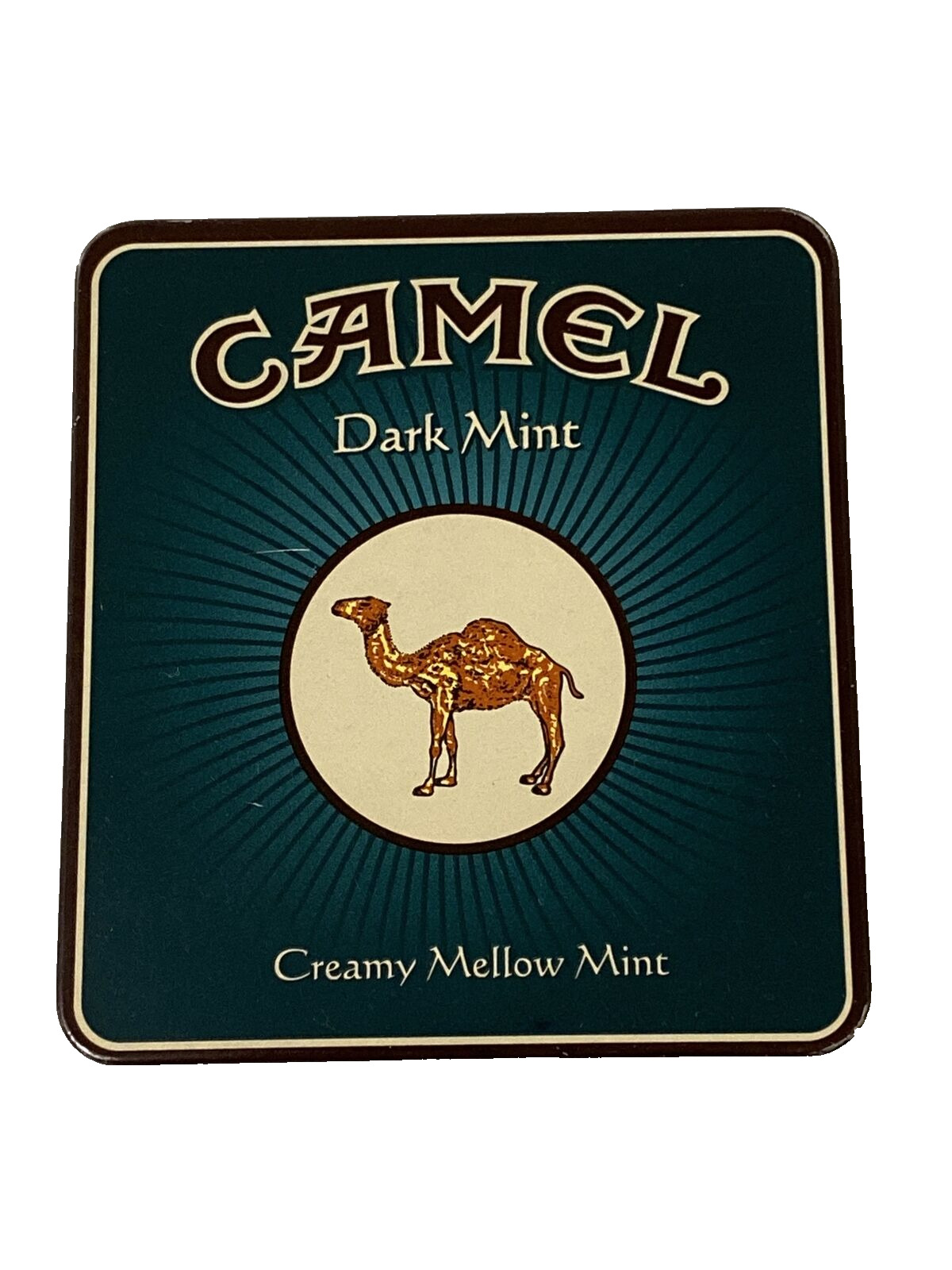 Vintage Camel Tin Dark Mint Cigarettes Creamy Mellow Mint Collectable Empty
