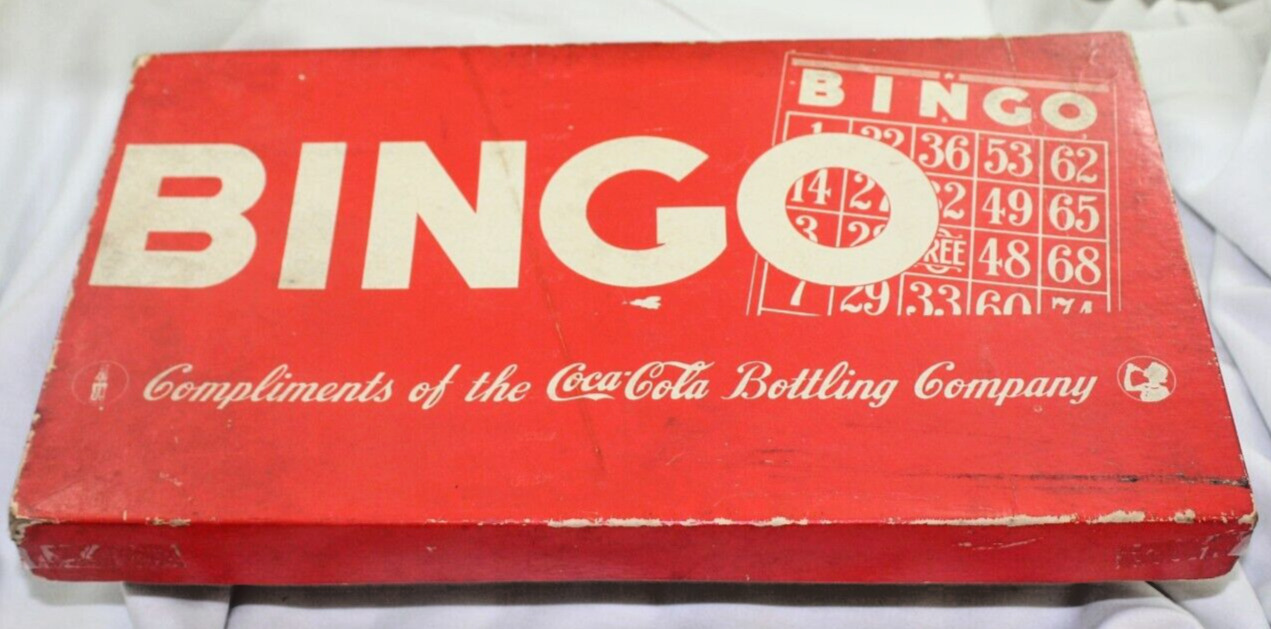 Vintage 1940s Coca Cola Bottling Company Complimentary Bingo Game Complete