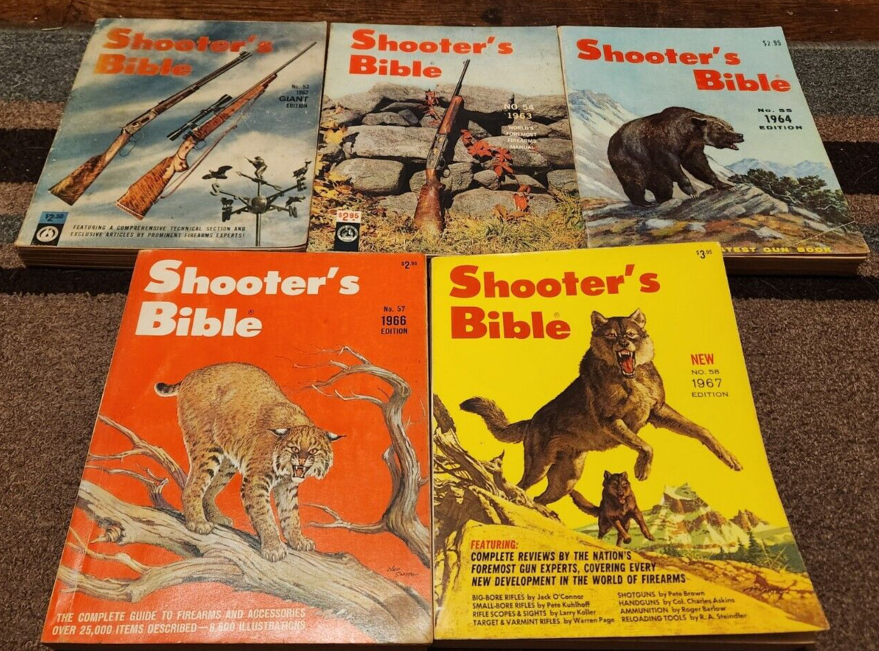 1962 1963 1964 1966 1967 SHOOTER\'S BIBLE 5 BOOK LOT GUNS FIREARMS RIFLES
