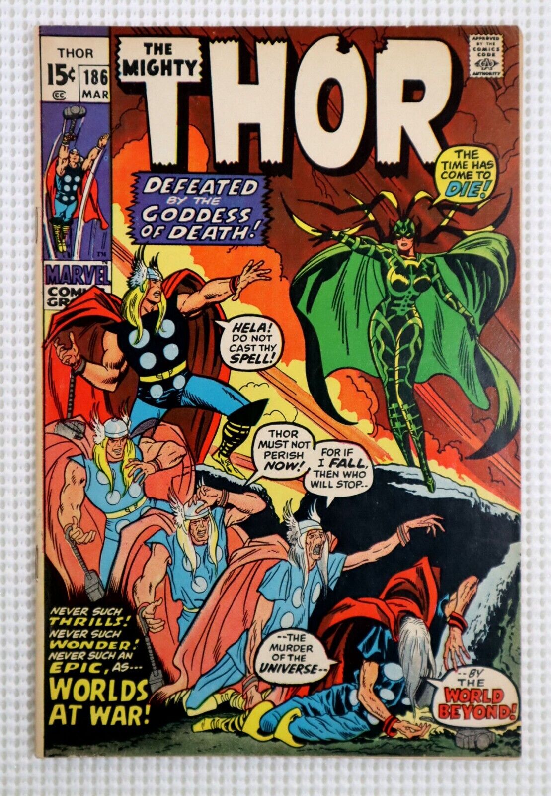1971 Marvel The Mighty Thor 186, vs Hela 1970\'s Bronze Age comic book/Mid Grade