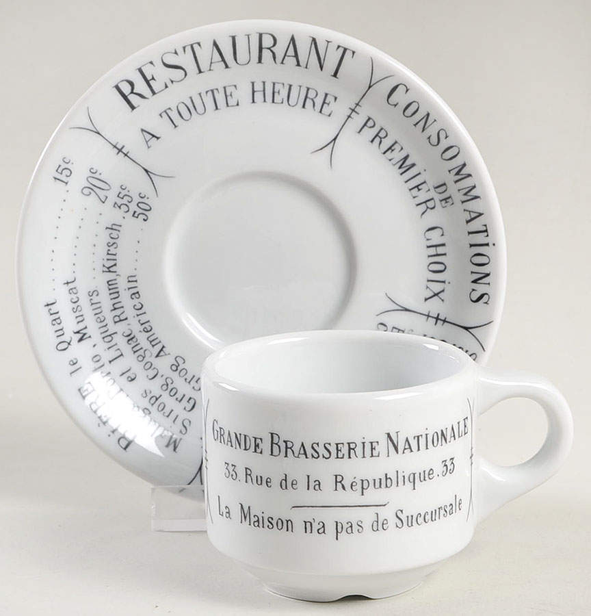 Pillivuyt Brasserie Demitasse Cup & Saucer 2338811
