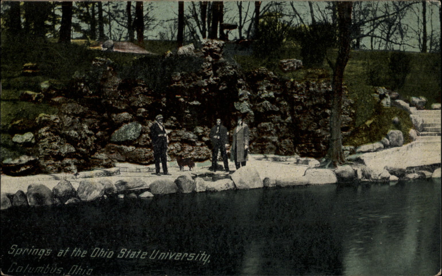 Columbus Ohio OSU University snow Shorthand message 1908 to Amlin OH postcard