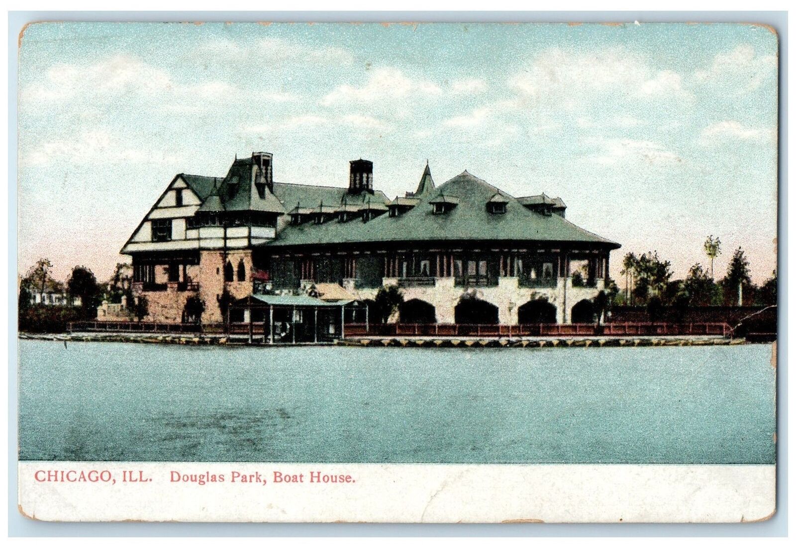 c1910\'s Douglas Park Boat House Exterior Chicago Illinois IL Unposted Postcard