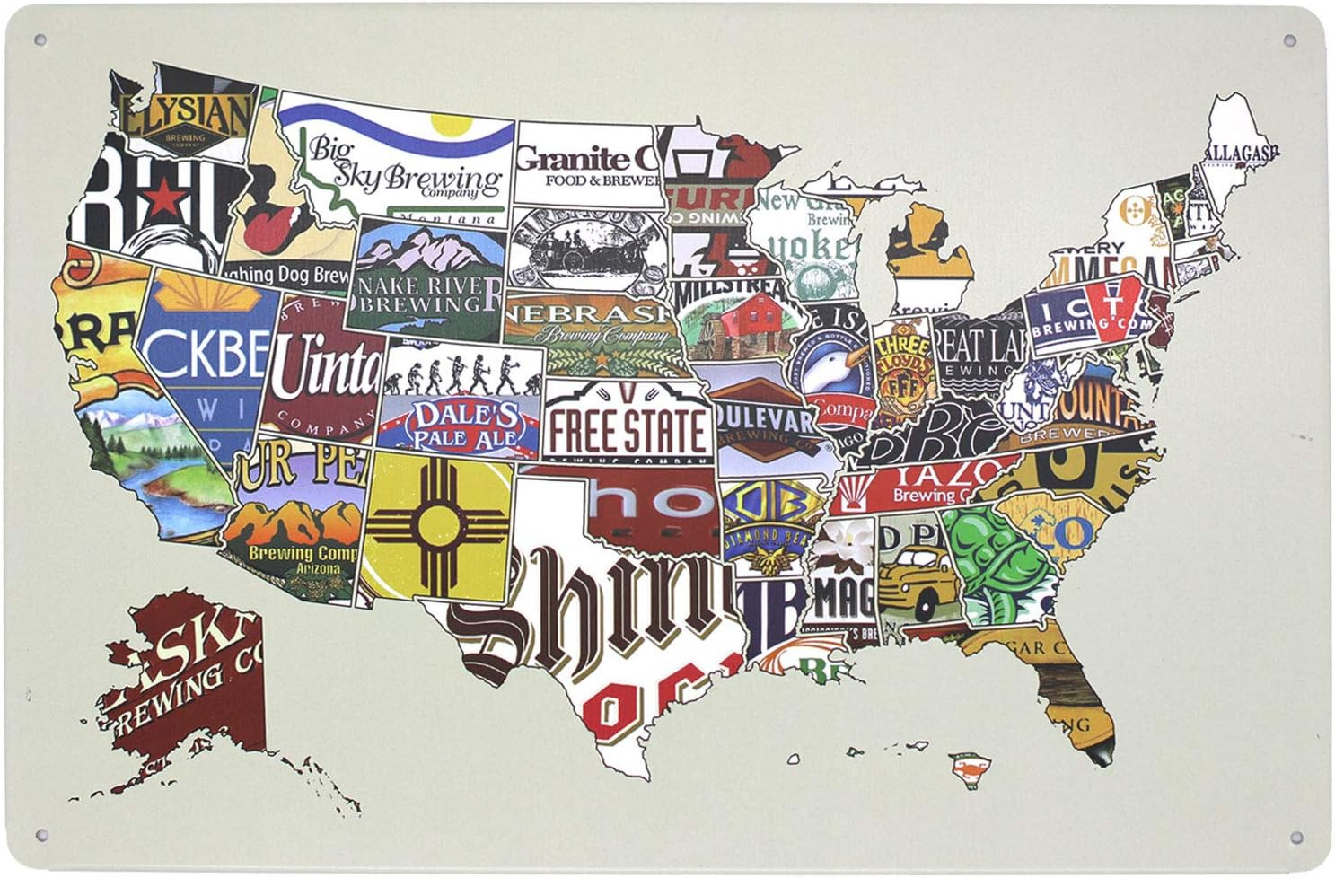 American Craft Beer Week Beer States Map Poster Metal Tin Sign Wall Decor