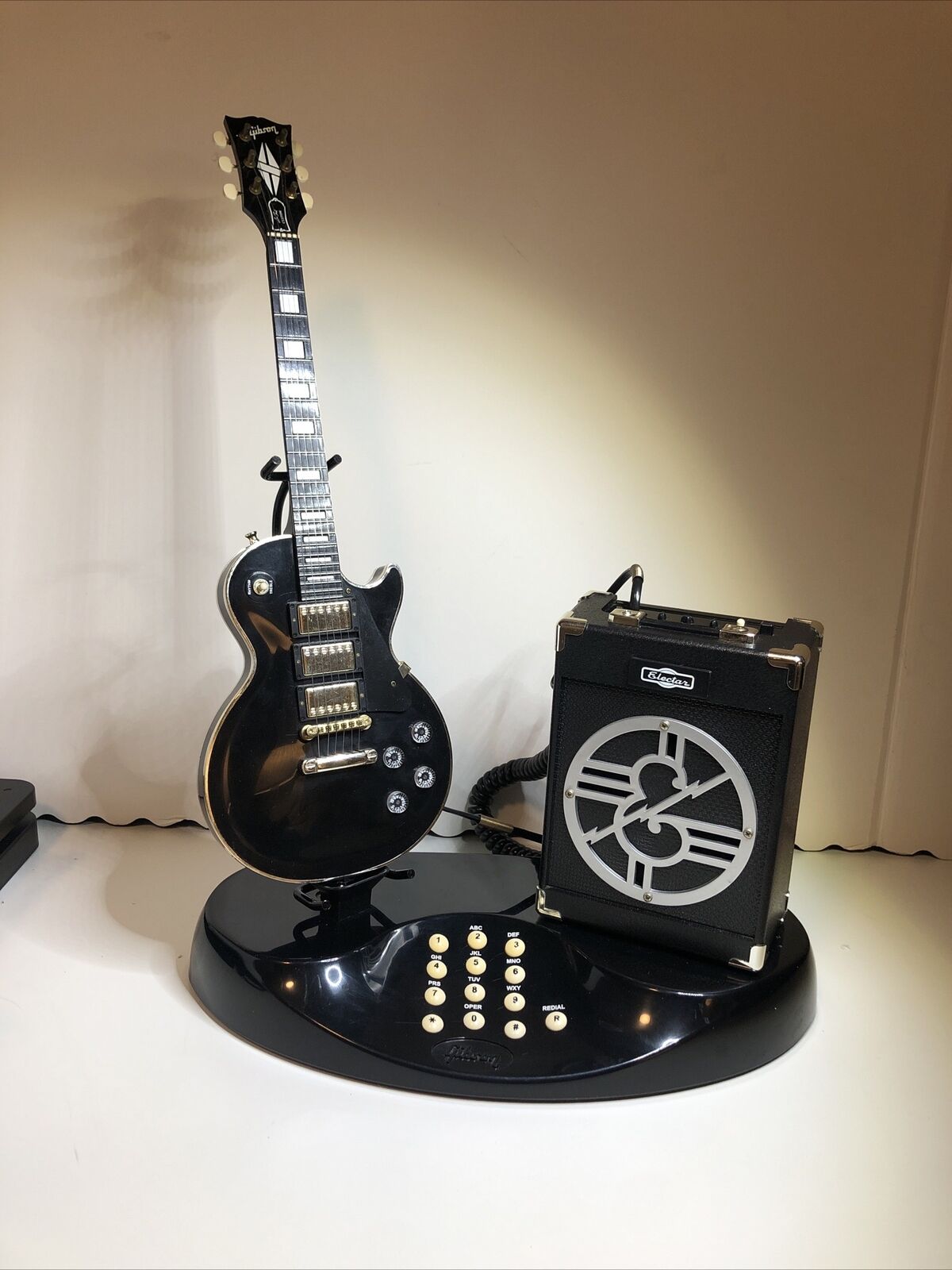 Telemania Replica Gibson Les Paul Guitar Telephone w/Electar Amp New Open Box