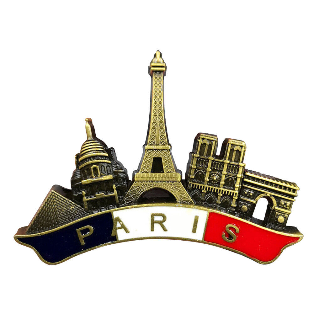 Retro Paris Metal Fridge Magnets Paris 3D Souvenir Fridge Magnets
