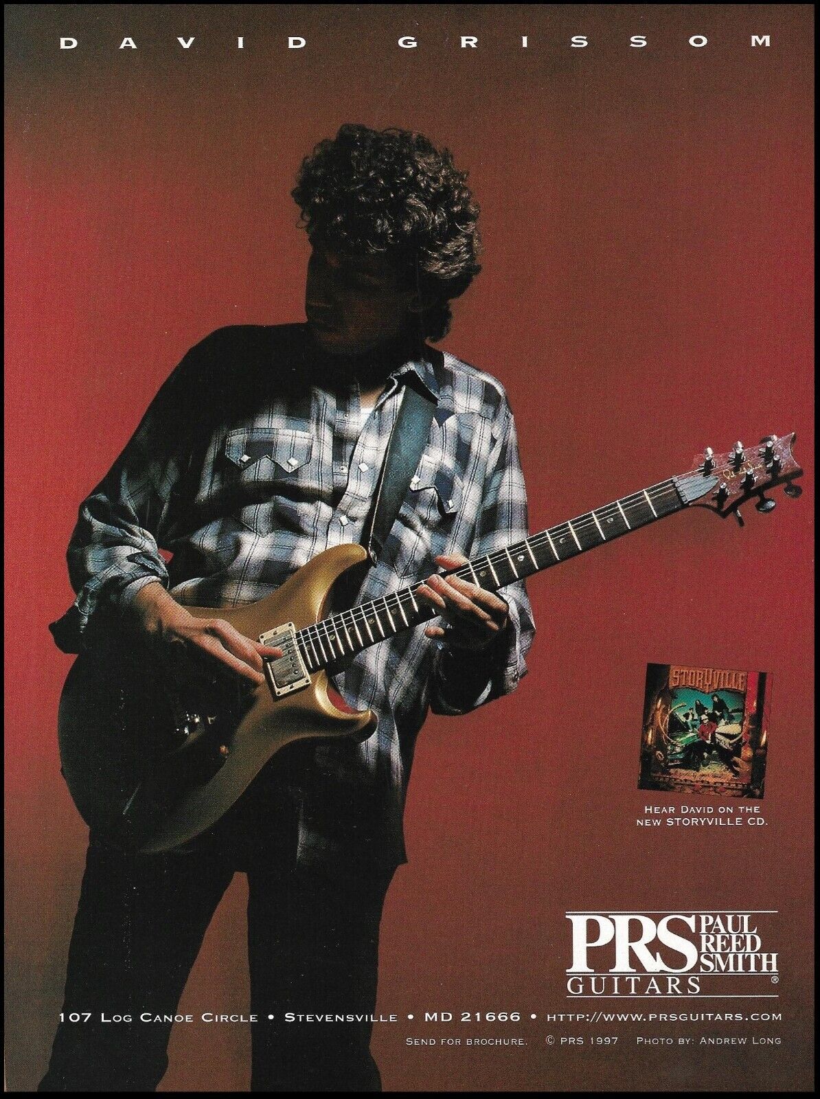 David Grissom 1997 Storyville PRS guitar ad 8 x 11 advertisement print