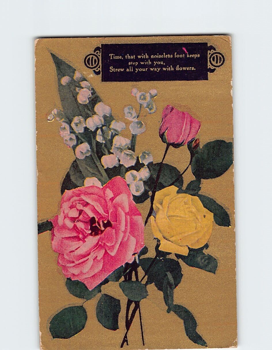 Postcard Beautiful Flowers Art/Text Print