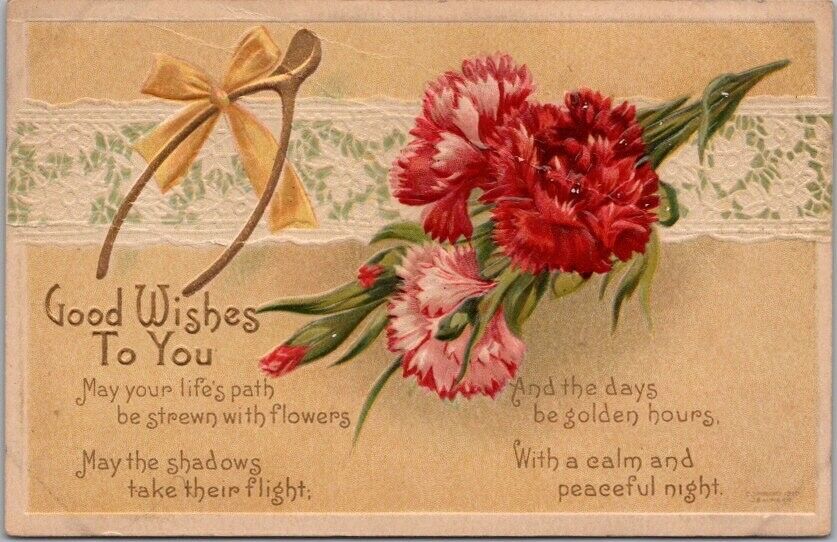 Vintage 1912 Embossed Greetings Postcard \