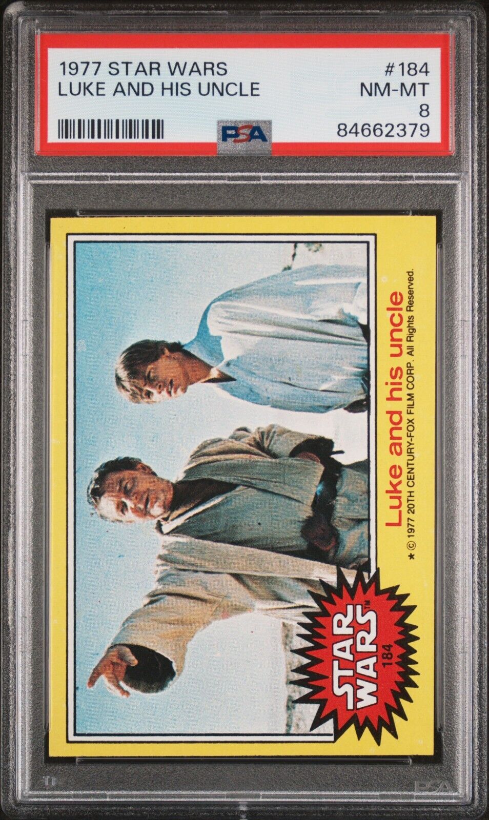 1977 TOPPS STAR WARS LUKE AND HIS UNCLE #184 PSA 8 NM/MT