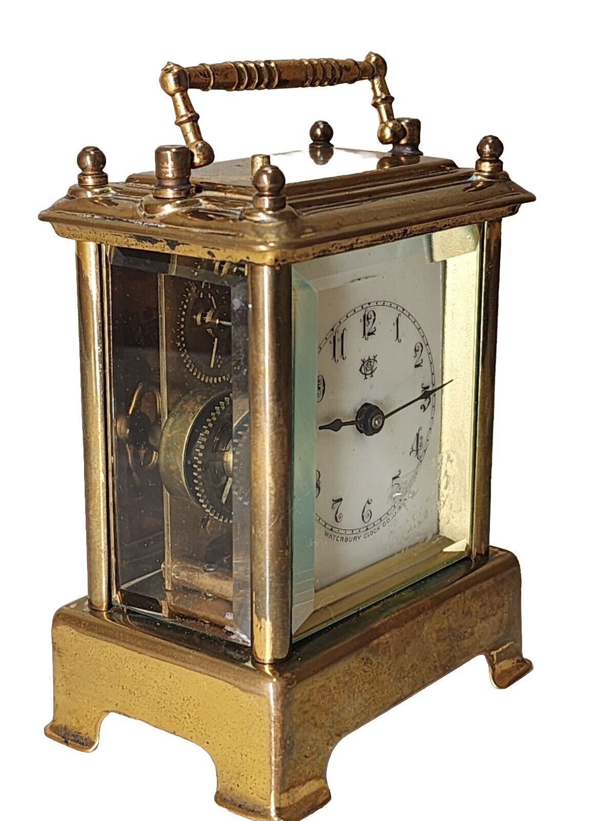 Antique Rare Waterbury Brass Repeater Alarm Carriage Clock (As Is) - 1891 Circa