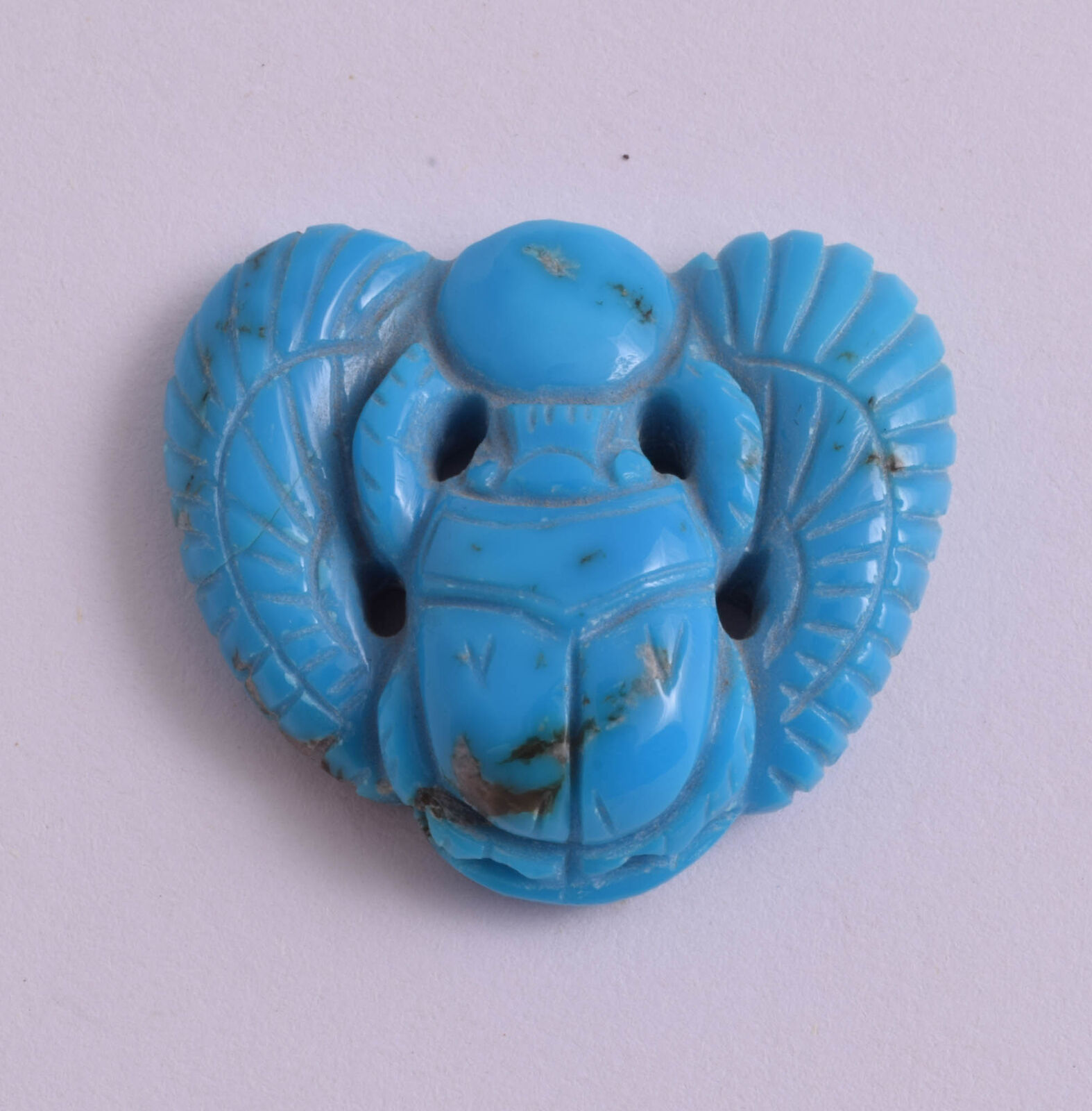 Egyptian winged Scarab-Hand Carved Turquoise Scarab Beetle