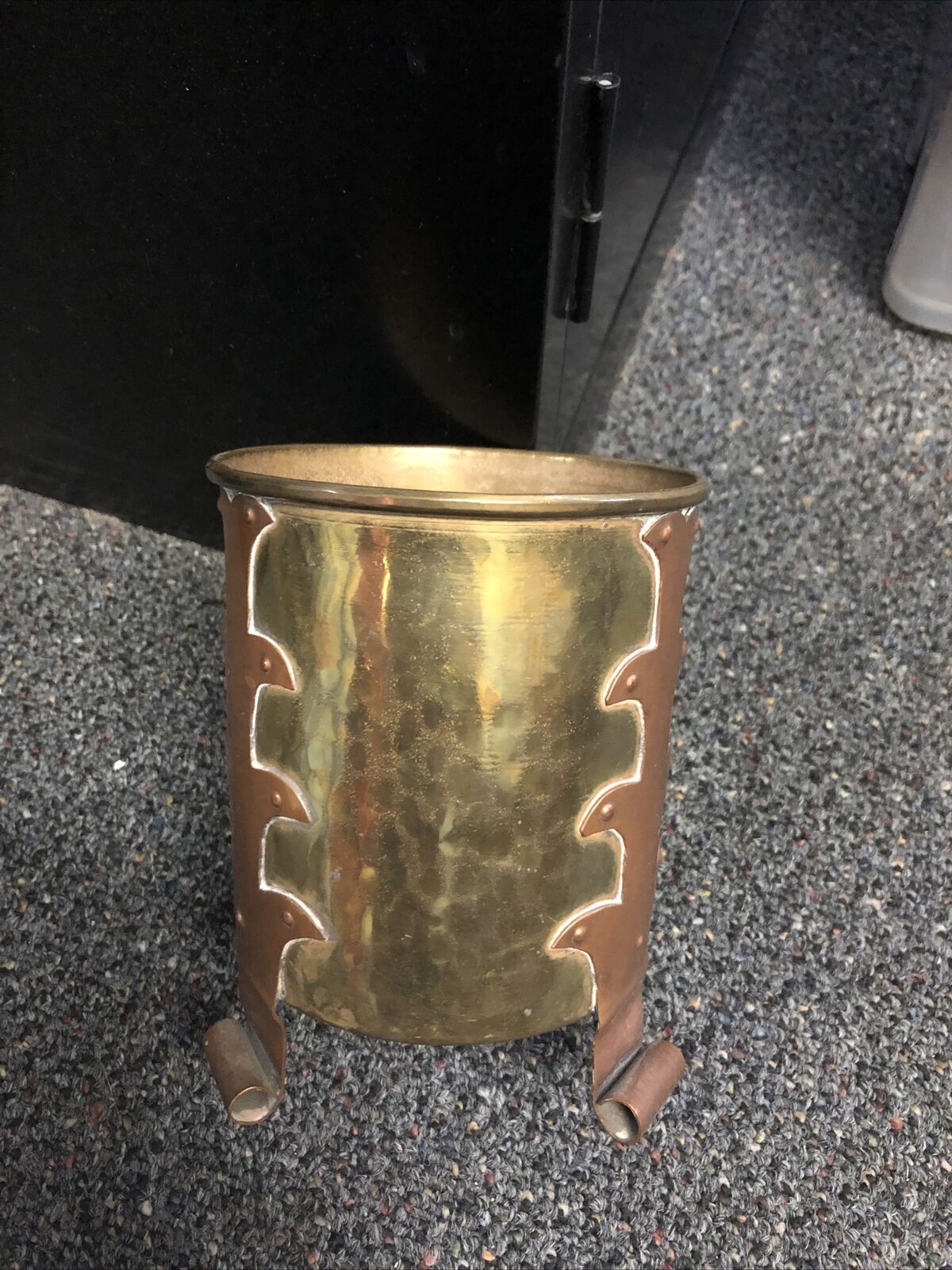 Vintage Hand Hammered Brass Copper Pot Urn Planter 5.5”x4.5”