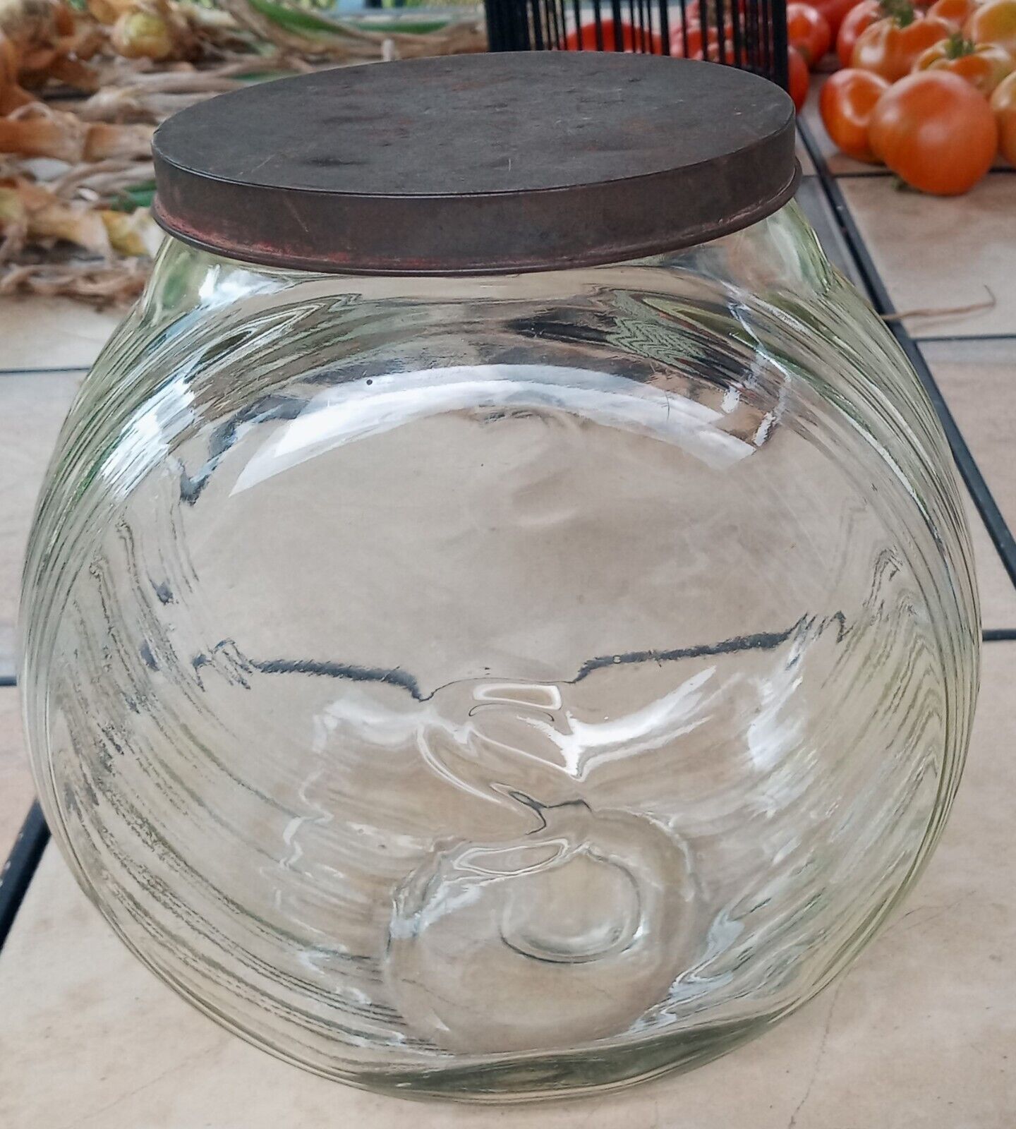 Vintage Hoosier Sellers Cabinet Sugar Jar Canister WITH ORIGINAL LID