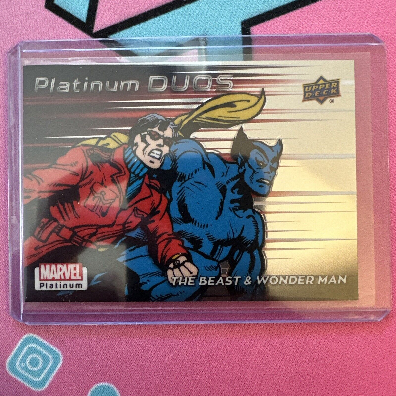 2023 UD Marvel Platinum The Beast & Wonder Man Platinum Duos Rainbow #PD25