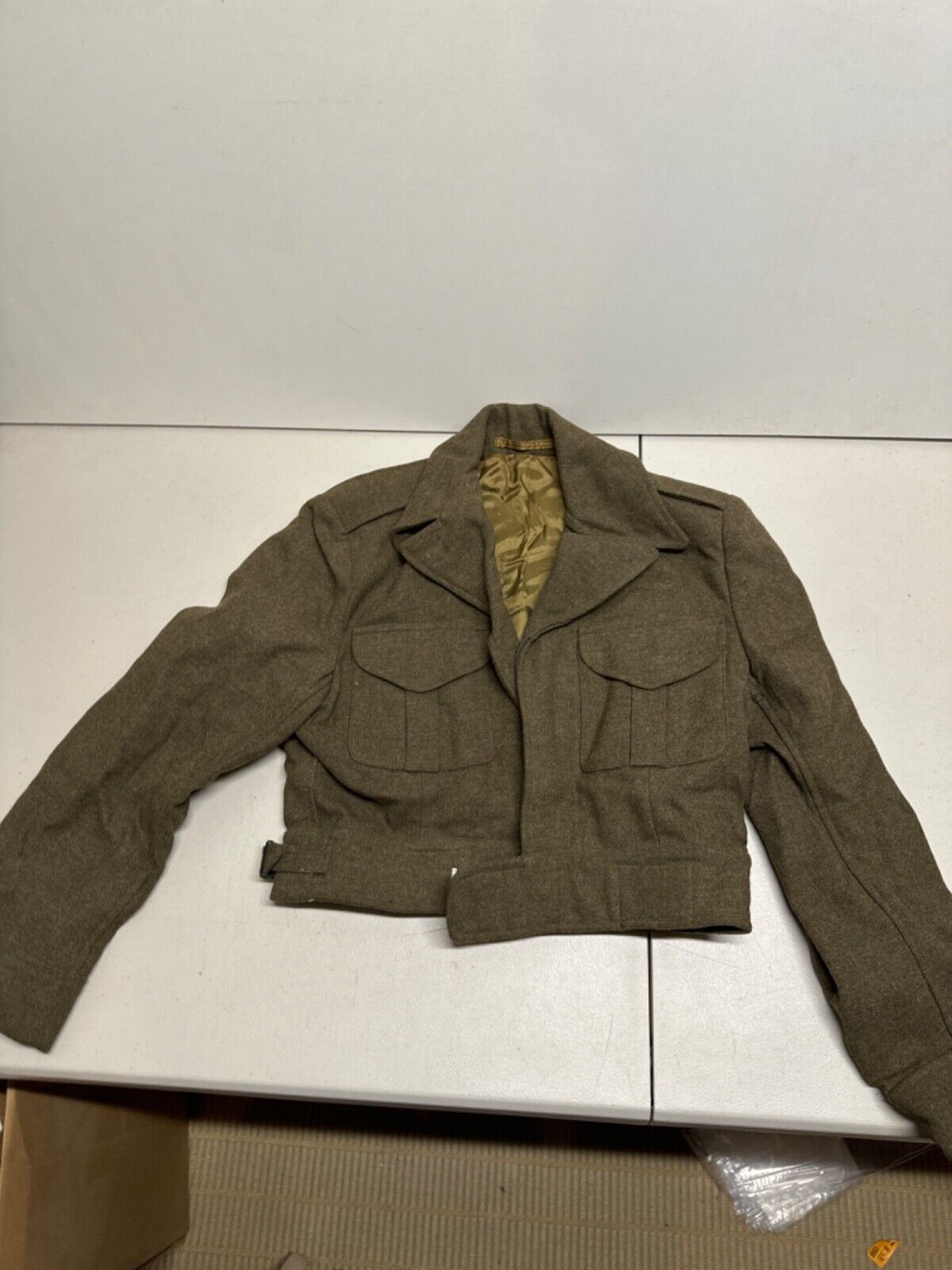 Vintage Military short Olive Wool Jacket