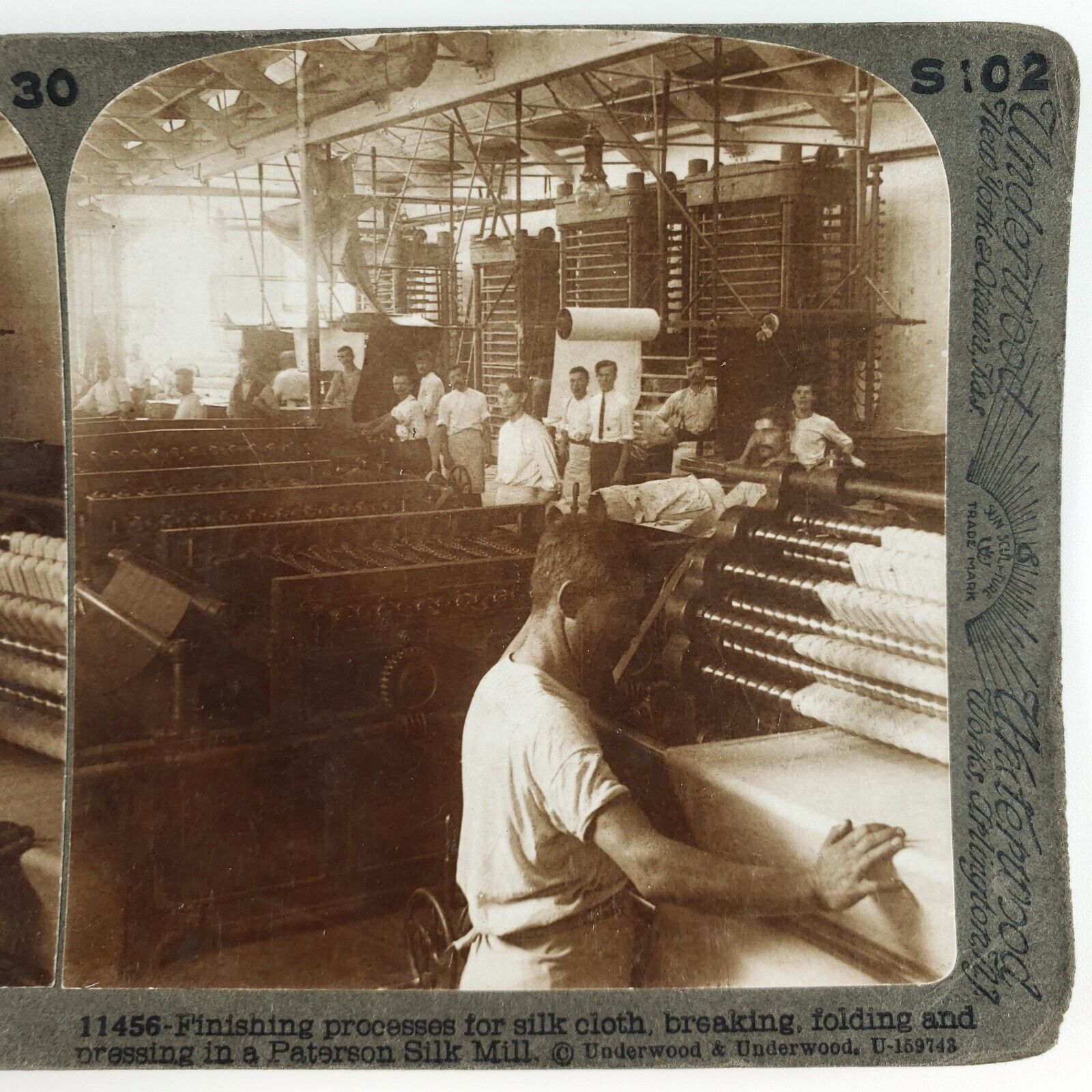 Silk Dyeing Works Paterson Stereoview c1900 New Jersey Mill Factory Cloth A2148