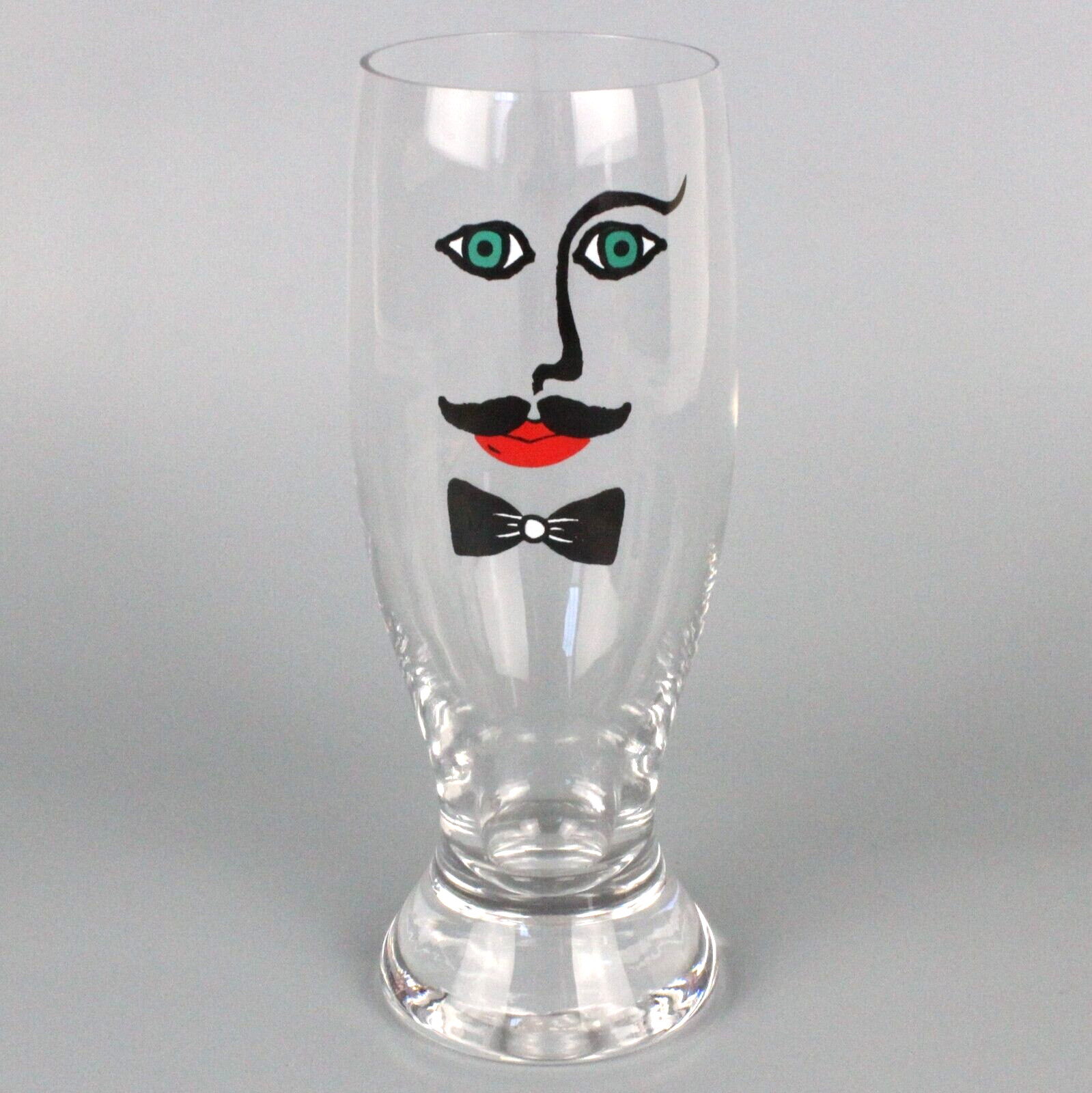 Kosta Boda Sea Glasbruk He Man Face Barware Beer Glass single 7.5 in Vintage 80s