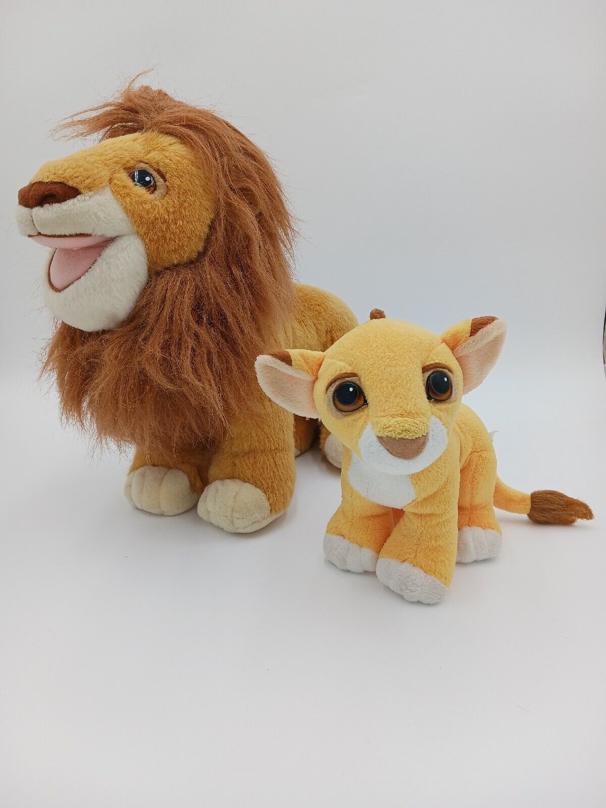 Disney The Lion King Authentic Mufasa & Simba  Plush Toy - Vintage 1993 Mattel
