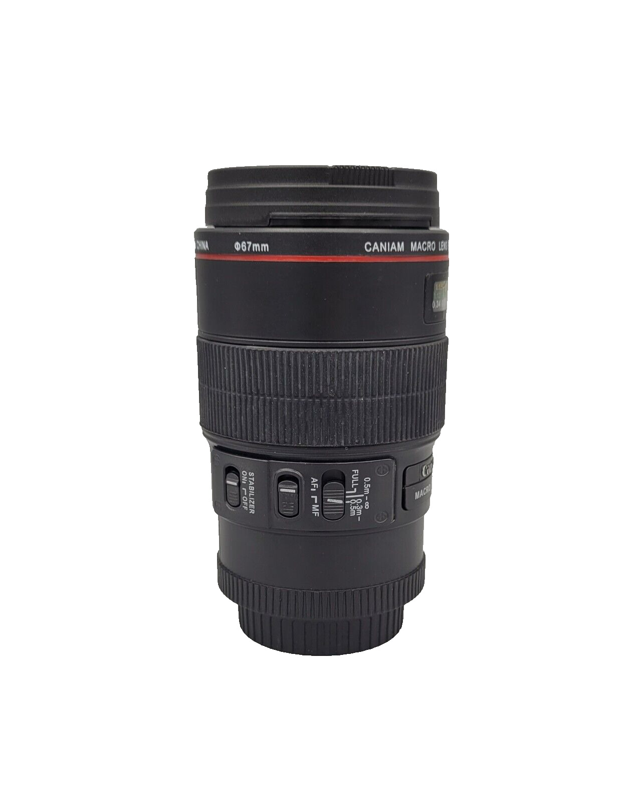 Camera Lens EF 100mm Caniam Insulated Coffee Tea Thermal 12oz Travel Mug w/ Lid