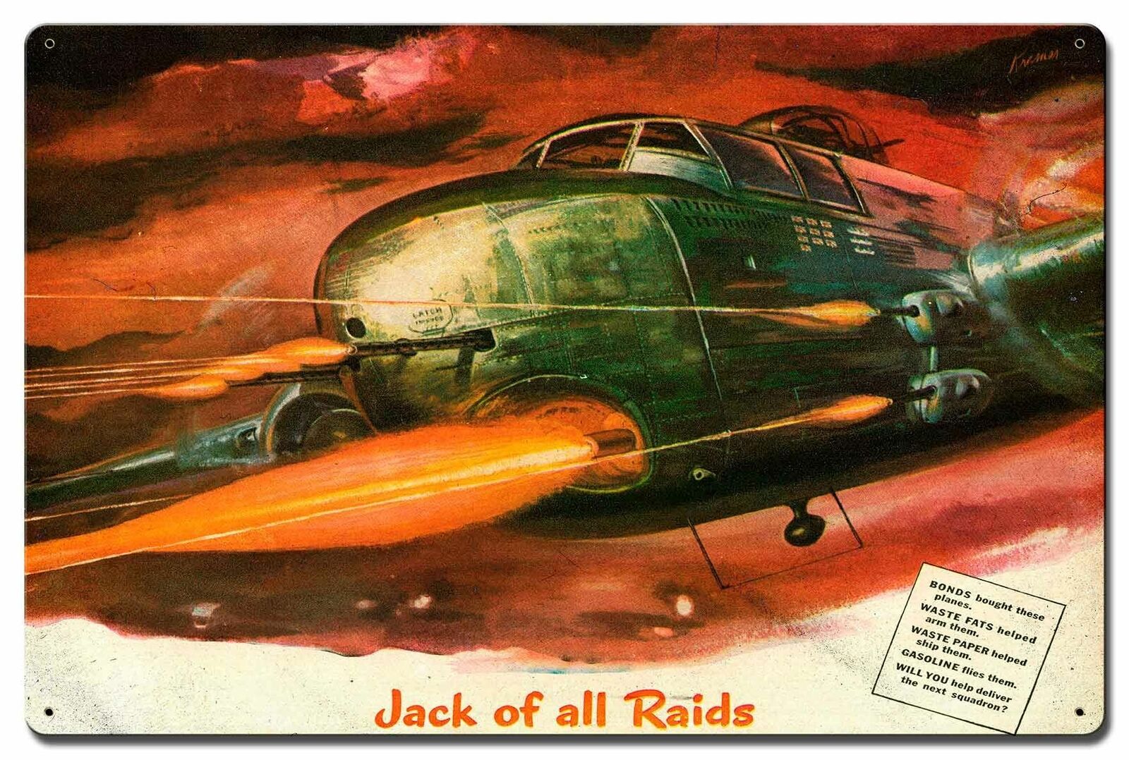 WWII STYLE WAR PLANE JACK OF ALL RAIDS 24\