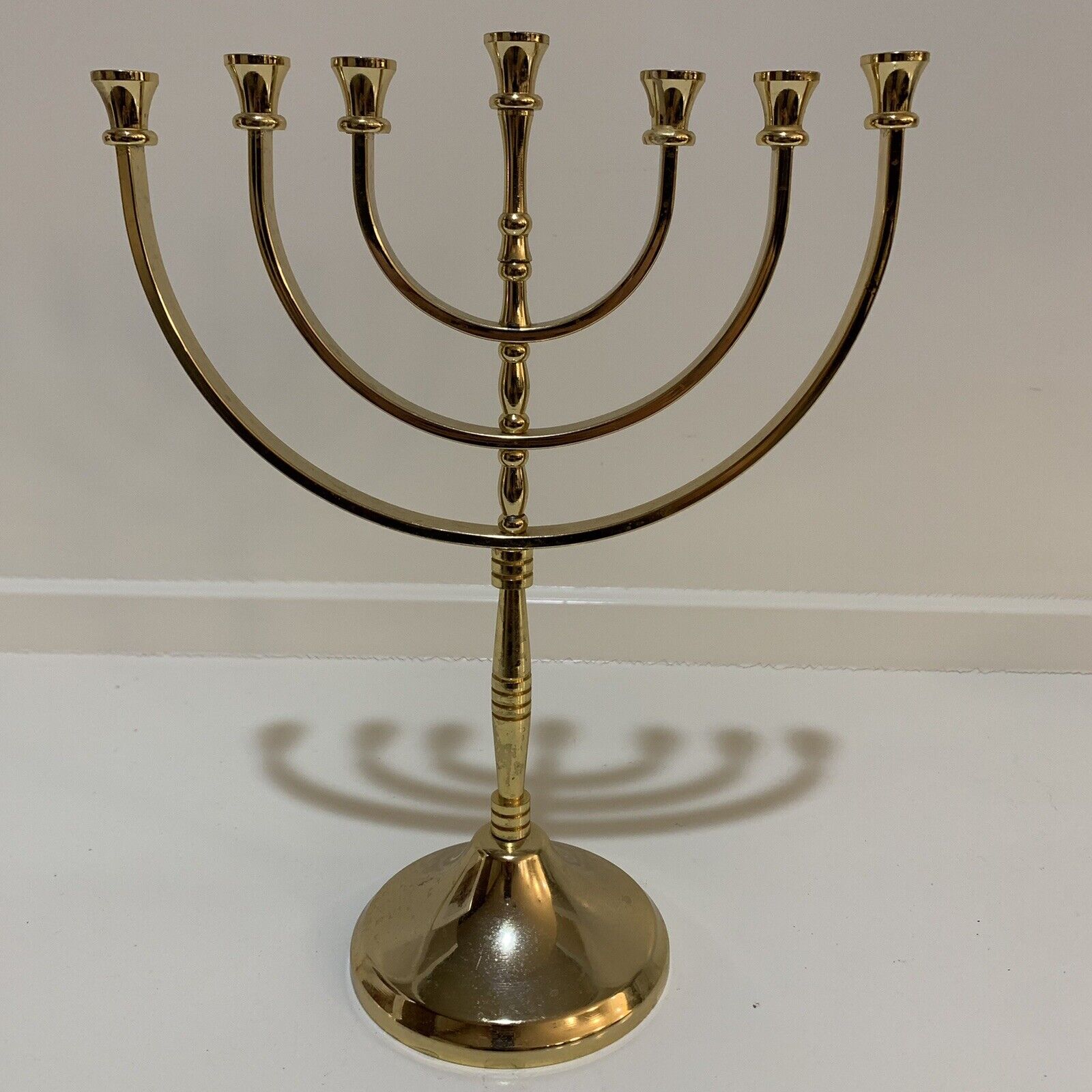 Vintage Jerusalem Karshi 24K Gold Plated Menorah Hanukkah