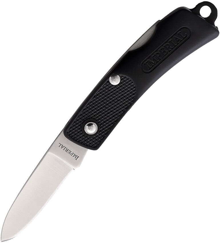 Schrade Imperial Pocket Knife Black Folding Stainless Clip Point Blade
