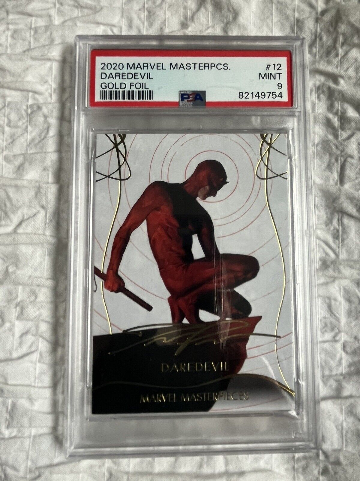 2020 Upper Deck Marvel Masterpieces Daredevil Gold Signature #12 PSA 9 MINT RARE