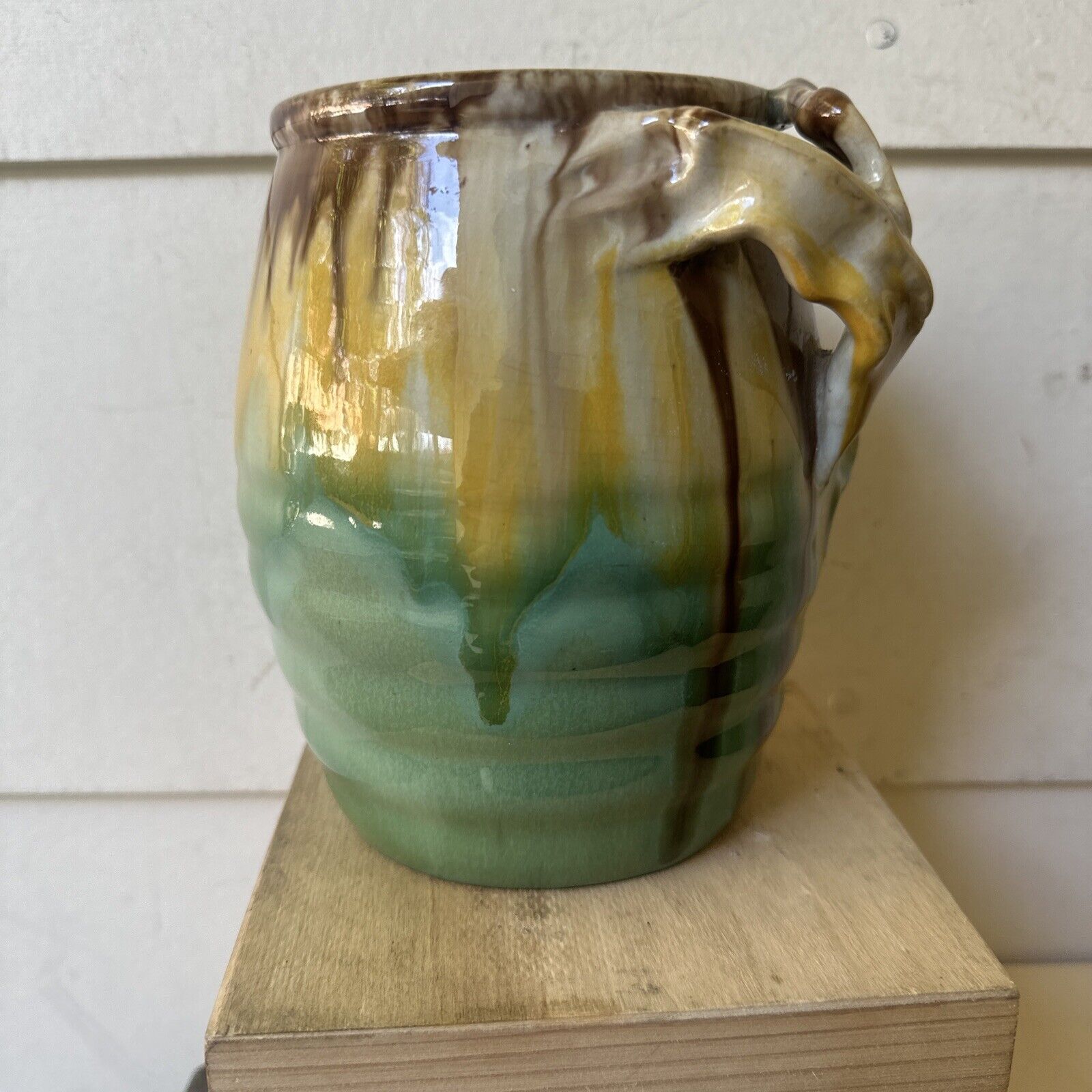 A Good Large Remued Branch Vase Australian Studio Pottery c1935