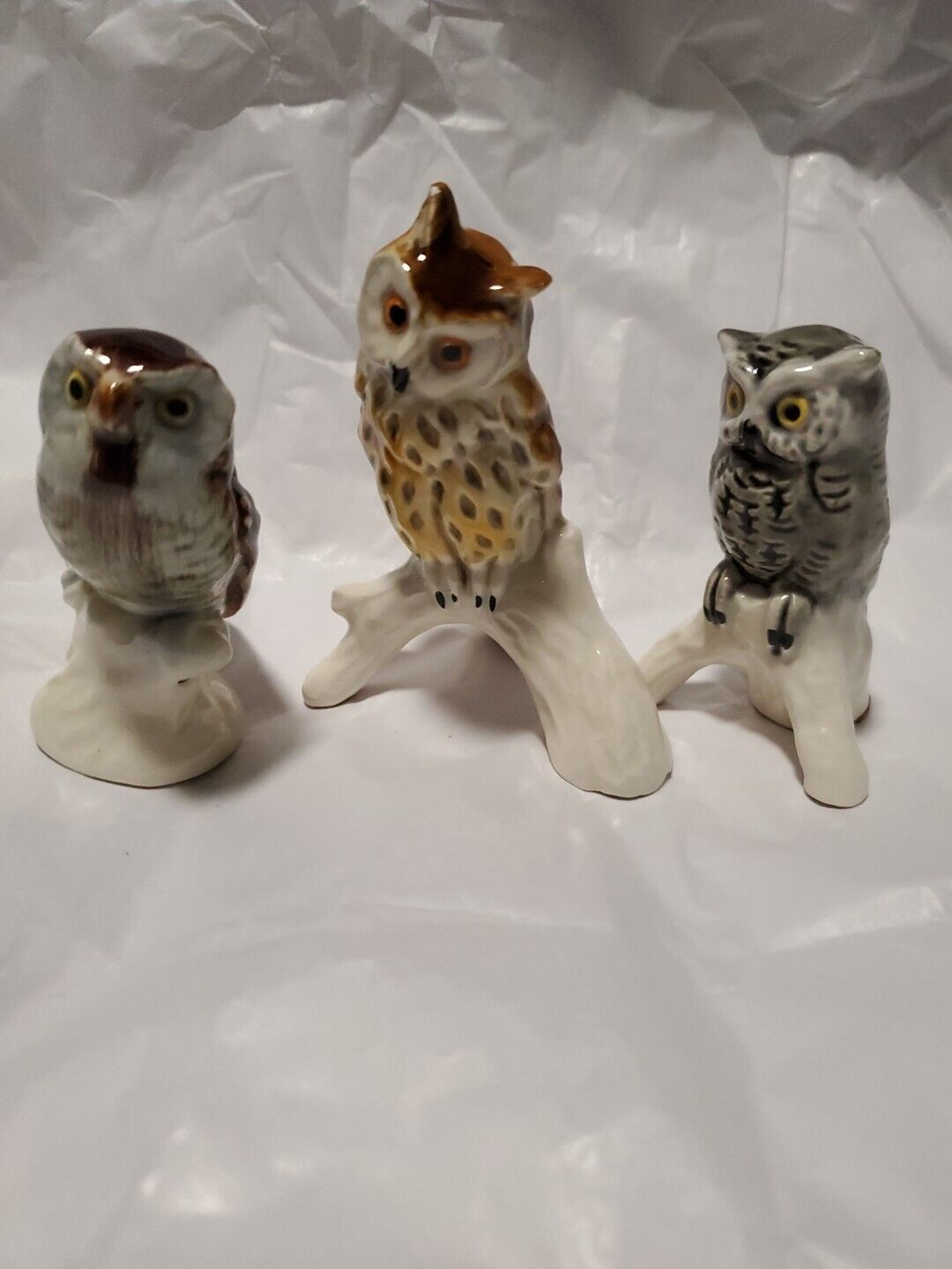 3 Goebel Owls Porcelain Vintage (1970\'s) West Germany 