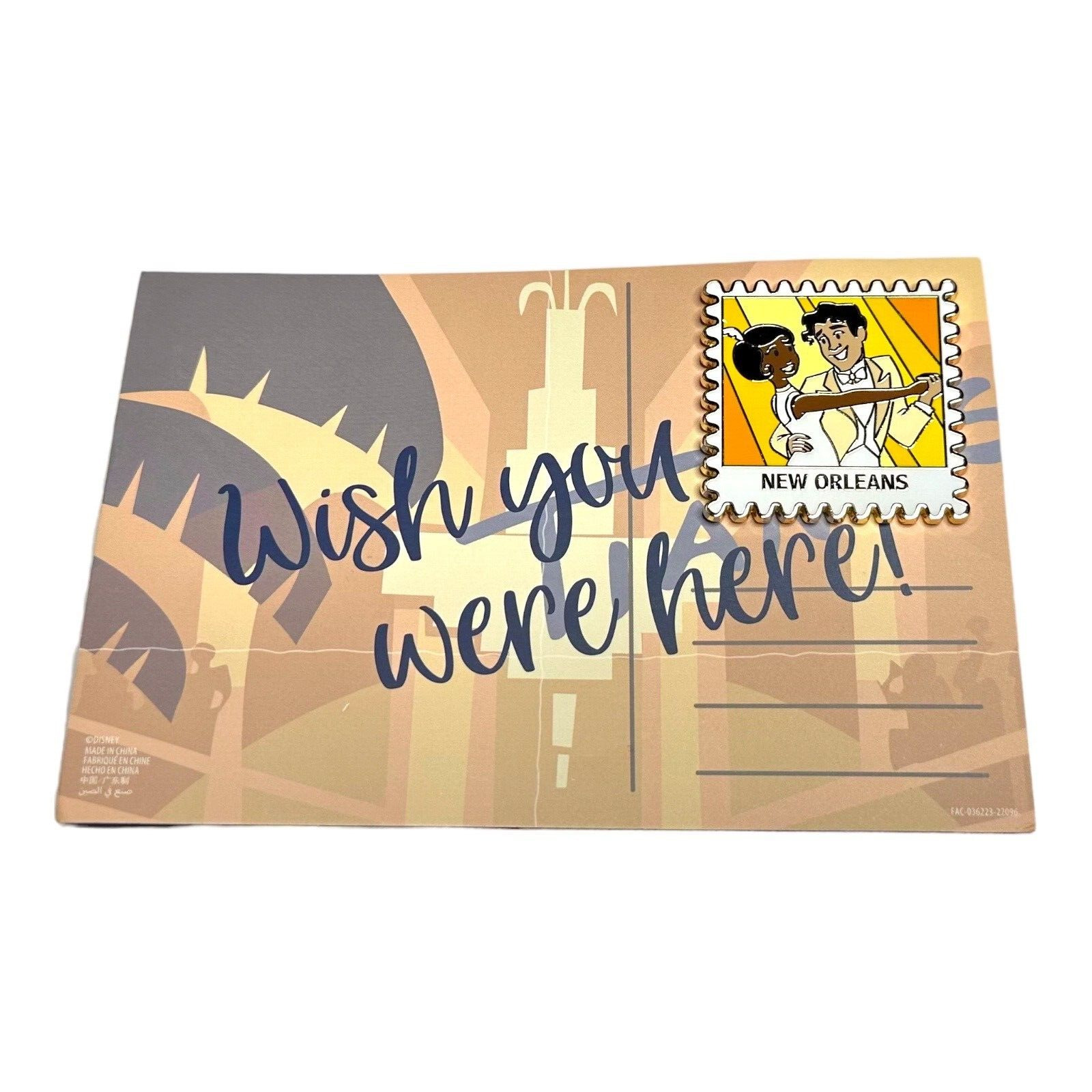 2022 Disney Parks Wish You Were Here Princess and The Frog Postcard Pin